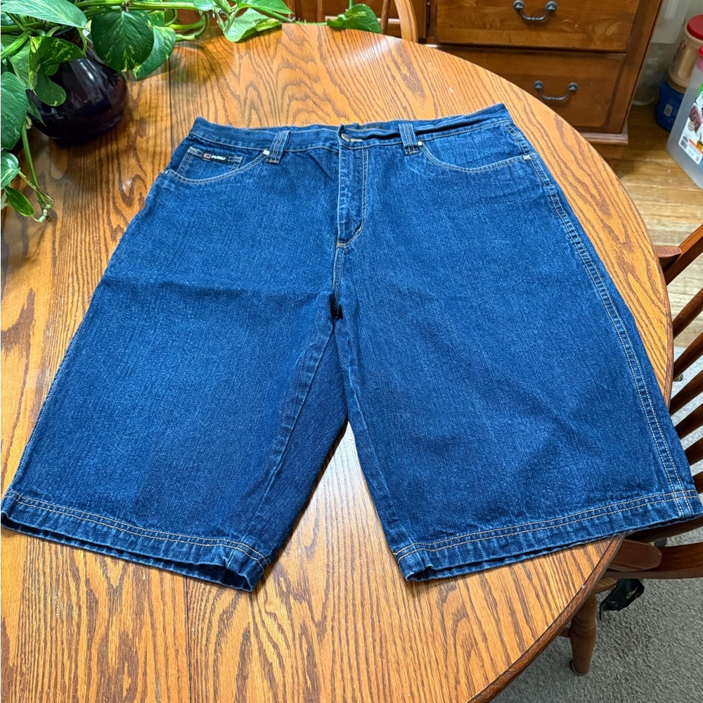 Men's Fubu The Collection Blue Denim Jean Shorts Jorts Size 38